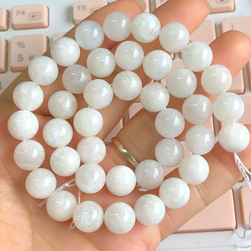 Natural Stone Moonstone Beads High Quality Round Smooth Loose Beads For Jewelry Making DIY Bracelet Pendant Necklace 6/8/10mm