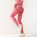 Fitness Damen Sport Nahtlose Leggings Hohe Taille Elastische Einfarbige Yoga Leggings Fitnessstudio Jogging Schnelltrocknende Push Up Slim Hose Damen