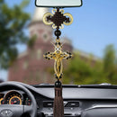 Jesus-Figur Kreuz Auto Anhänger Auto Dekoration Hängende Automobile Rückspiegel Christliche Aufhängungsdekoration Zubehör