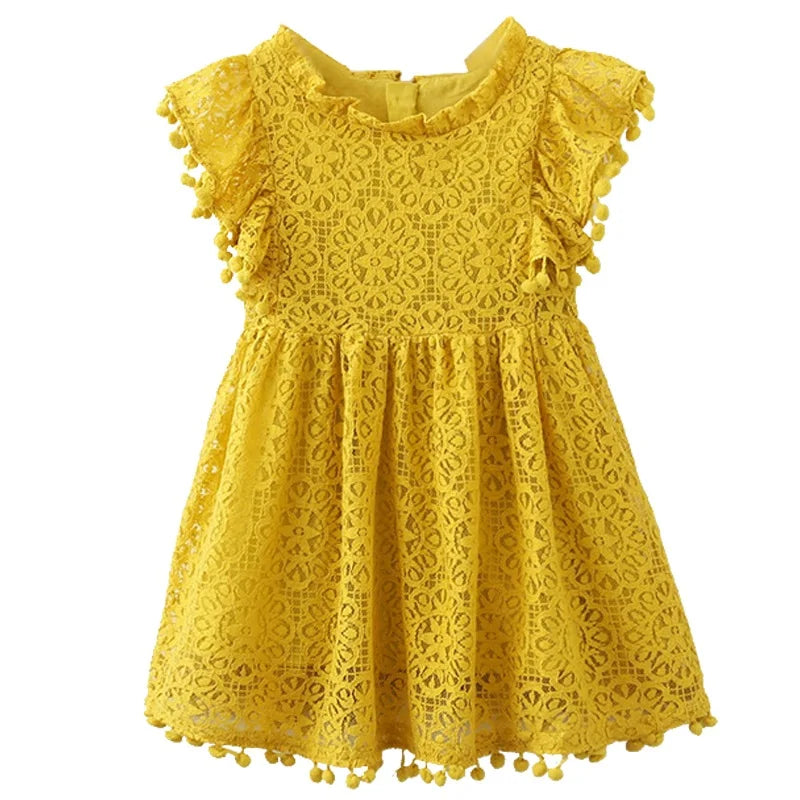 Girls Lace Flower Dress Summer Ball Gown Brithday Dresses Infant Baby Kids Cotton Princess Party Dress Children Clothing