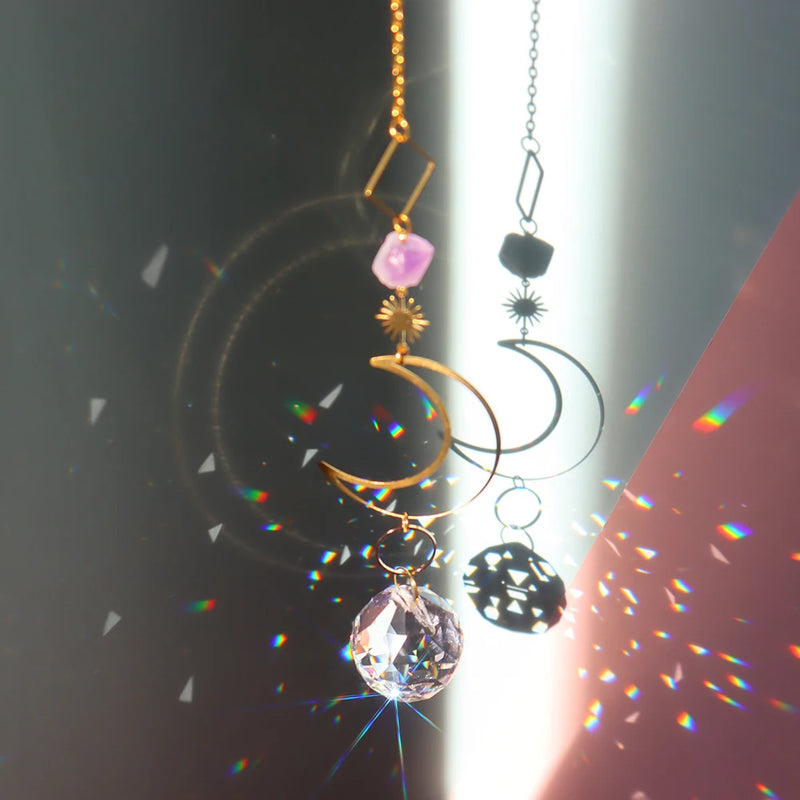 Prism Suncatcher,Hanging Window Crystals,Rainbow Light Catcher,Crystal Sun 50mm Catcher,Summer Gift,Octagon Beads