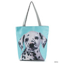 New Lady Tote Bags Black White Cute Cat Printed Fabric Eco Handbag High Capacity Shopping Office Reusable Casual Shoulder Bag