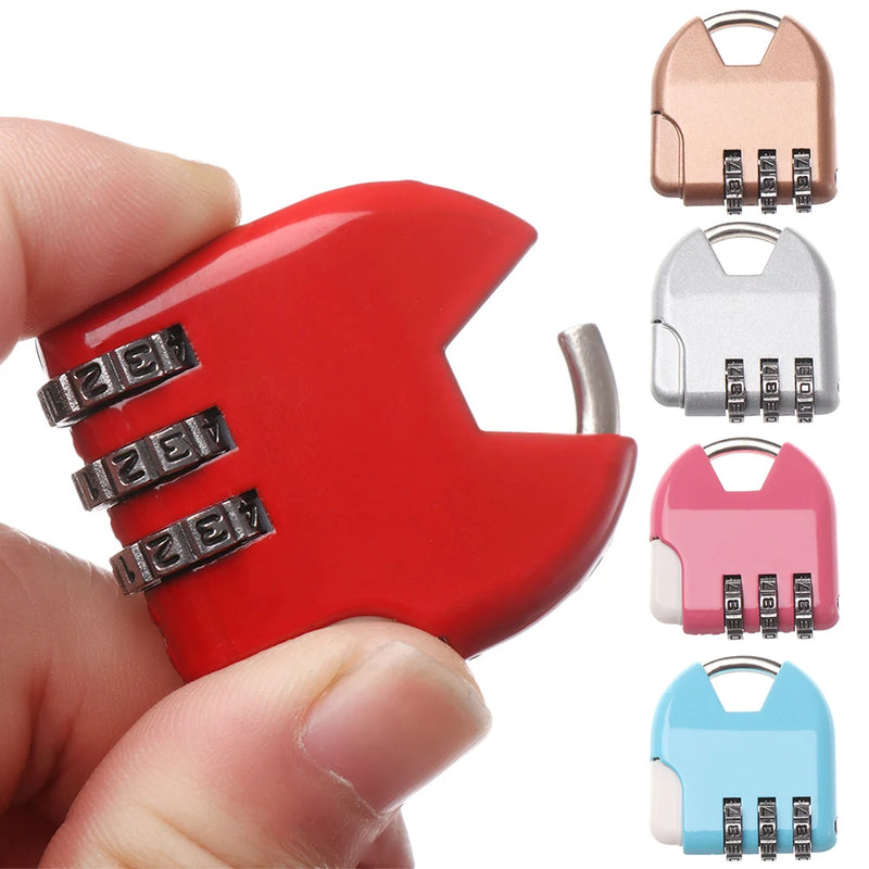 New 1Pc Travel padlock Anti-theft Backpack Small Padlock Resettable 3 Digit Combination Suitcase Password Code Lock Padlock