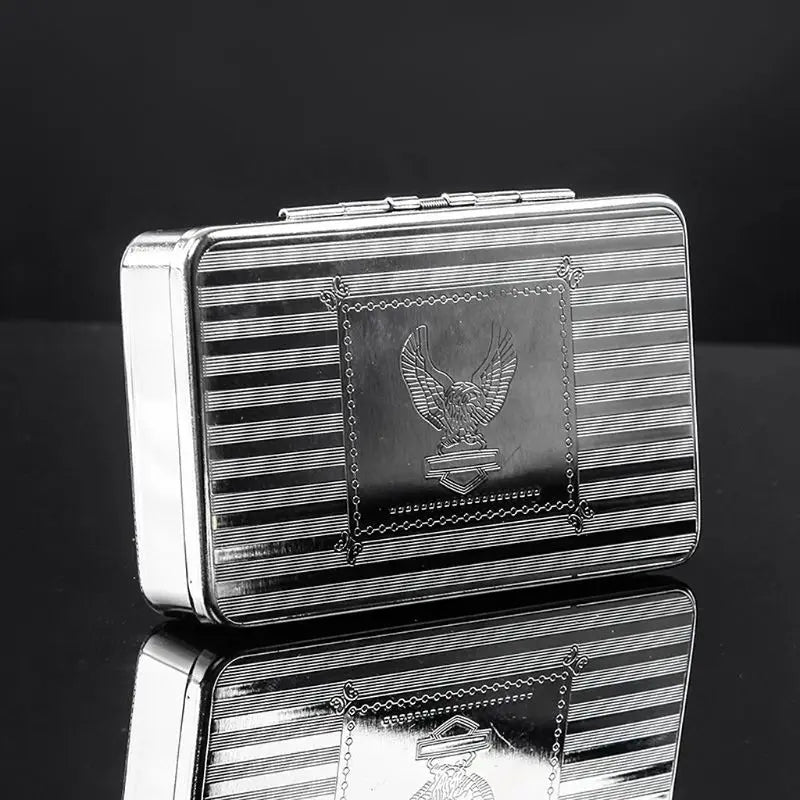 2021 New Thin American Eagle Metal Cigarette Case Boxes Automatic Cigarette Tobacco Case Drop Shipping