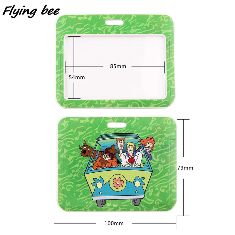Flyingbee X1959 Anime Lanyard Horizontal Direction ID Badge Holder Cartoon Gym Mobile Phone Strap USB Badge Holder DIY Hang Rope