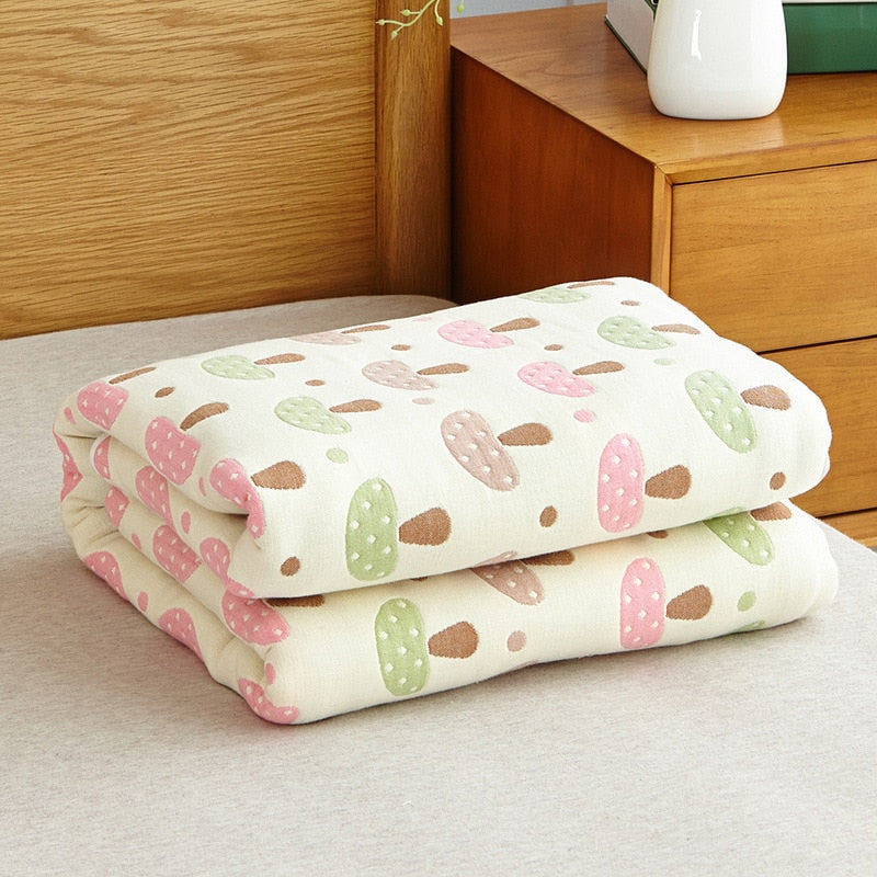 90*100cm Soft Breathable Cotton Baby Blanket for Newborn 6 Layers Muslin Gauze Growth Baby Quilt Newborn Baby Bath Swaddle Wrap