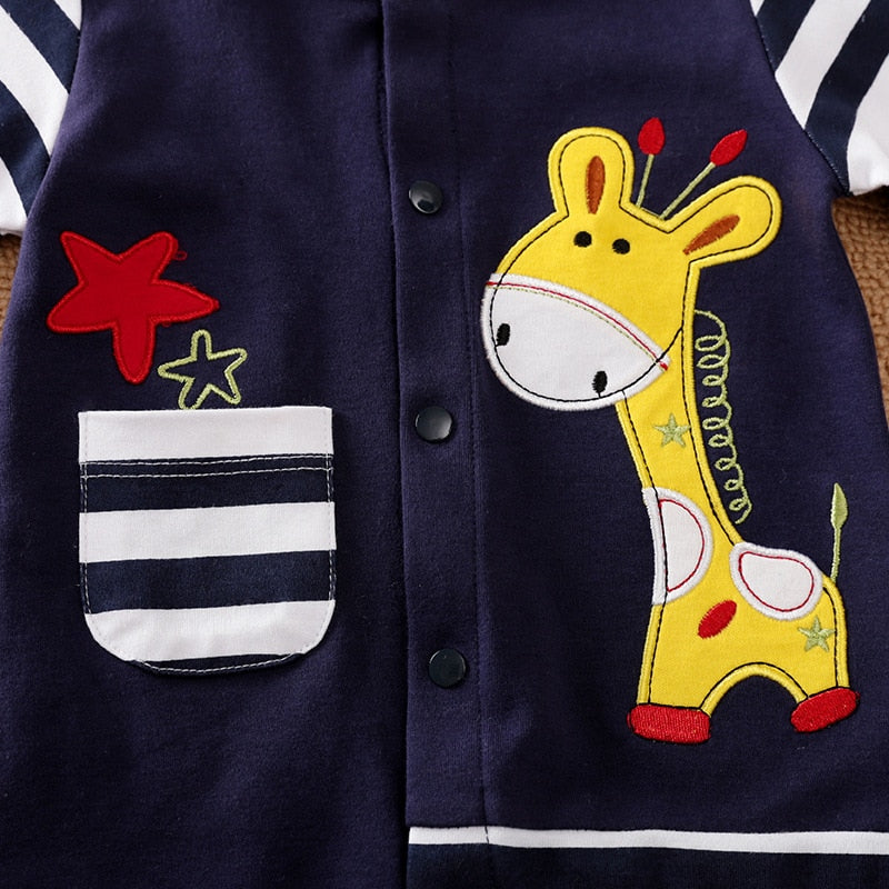 New born Baby Boy Clothes Cotton Newborn Rompers Giraffe Infant Jumpsuits Babygrow Long Sleeve Cartoon Clothing Things Onesie