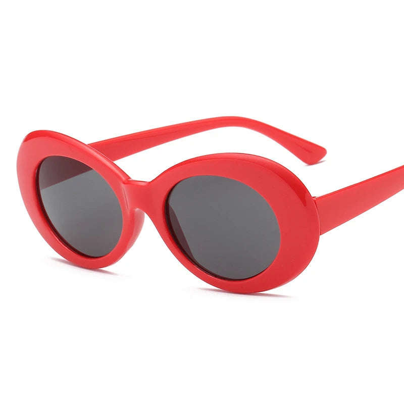 2024 Goggle Kurt Cobain Glasses Oval Sunglasses Ladies Glasses Trendy Hot Vintage Retro Sun Glasses Women's UV400 Gafas De Sol