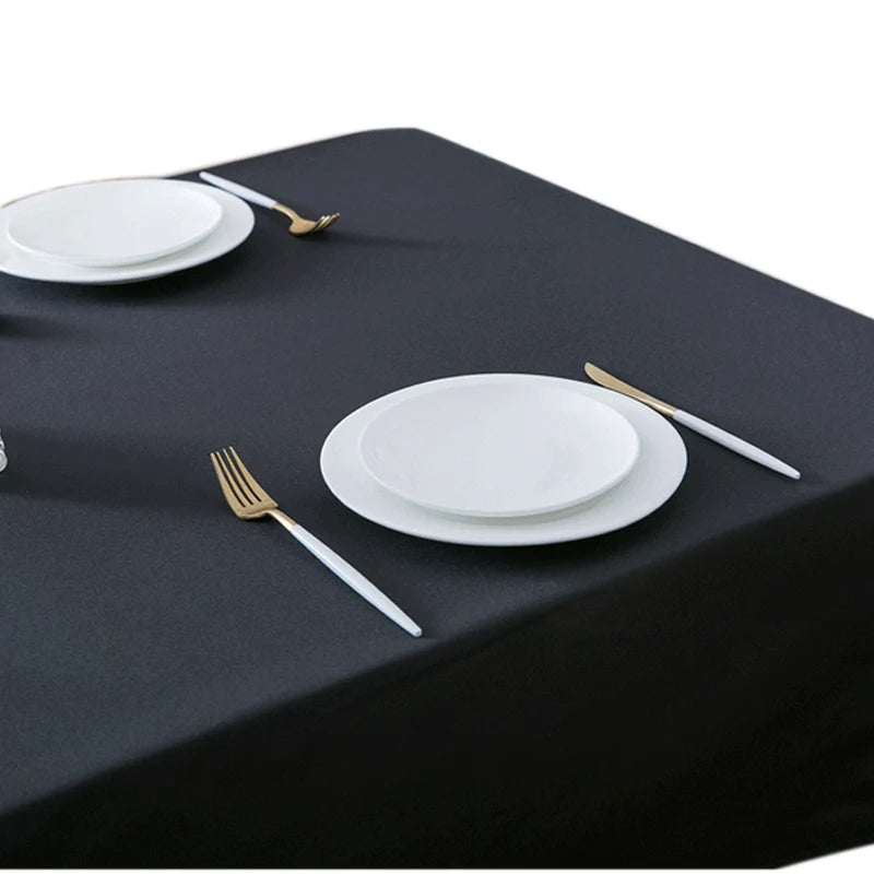 LOVRTRAVEL brand custom oversized 600cm black tablecloth hotel wedding party square dining table and coffee table cover