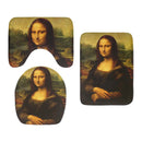 Toilet Mat Set 3D Van Gogh Oil Painting Sunflower Starry Night Floor Rugs Bathroom Shower Flannel Non-Slip Carpet Toilet Cushion