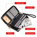 FOXER Women Split Leather Wallet Female Long Clutch Bags with Wristlet Lady Card Holder Wallets Coin Purse Cellphone Bag 256001F