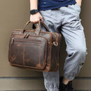 Luufan Genuine Leather Briefcase For Man Crazy Horse Leather 17 inch Laptop Business Handbag Cowhide Male Tote Big Shouler Bags
