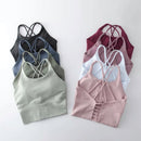 SHINBENE UPATED 2.0 Gym Running Crop Tops Women Soft Nylon Fitness Yoga Sport Bras Tops Anti-sweat Padded Workout Brassiere