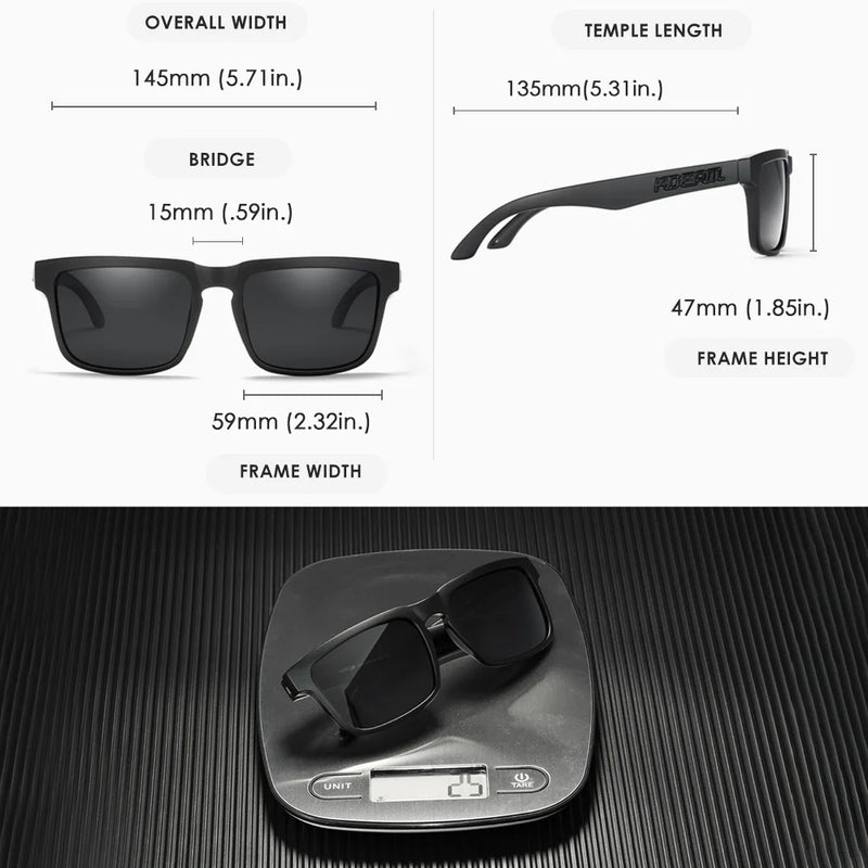 KDEAM Men's Polarized Sunglasses Square Casual Outdoors Sun Glasses Women Unisex Sunglass For Couple With New Package