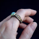 DreamCarnival1989 Oval Green Zirconia Ring Women Solitaire Wedding Special Design Craft Band Vintage Jewelry Hot Pick WA11792