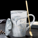 Naturmarmor 12 Sternzeichen Keramik-Becher mit Deckel Kaffeetassen Kreative Persönlichkeitstasse 400ml Bleifrei