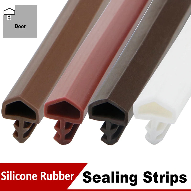 5m Silicone Rubber Door Gap Sealing Strip Sound Insulating Anti Collision Draught Excluder High Quality Home Door Frame Seal