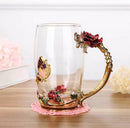 Handgemachte Emaille Kaffeetasse Kristallbecher Milch Zitrone Blumentee Tasse Hochwertiges Glas Trinkgeschirr Geschenk Paar Tasse Für Liebhaber Hochzeit