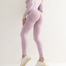 Fitness Damen Sport Nahtlose Leggings Hohe Taille Elastische Einfarbige Yoga Leggings Fitnessstudio Jogging Schnelltrocknende Push Up Slim Hose Damen