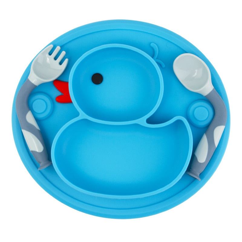Anti-slip Baby Dishes Food Grade Silicone Plate for Toddler Self-Feeding Suction Placemat Baby stuff Bowl Plush Baby accessories