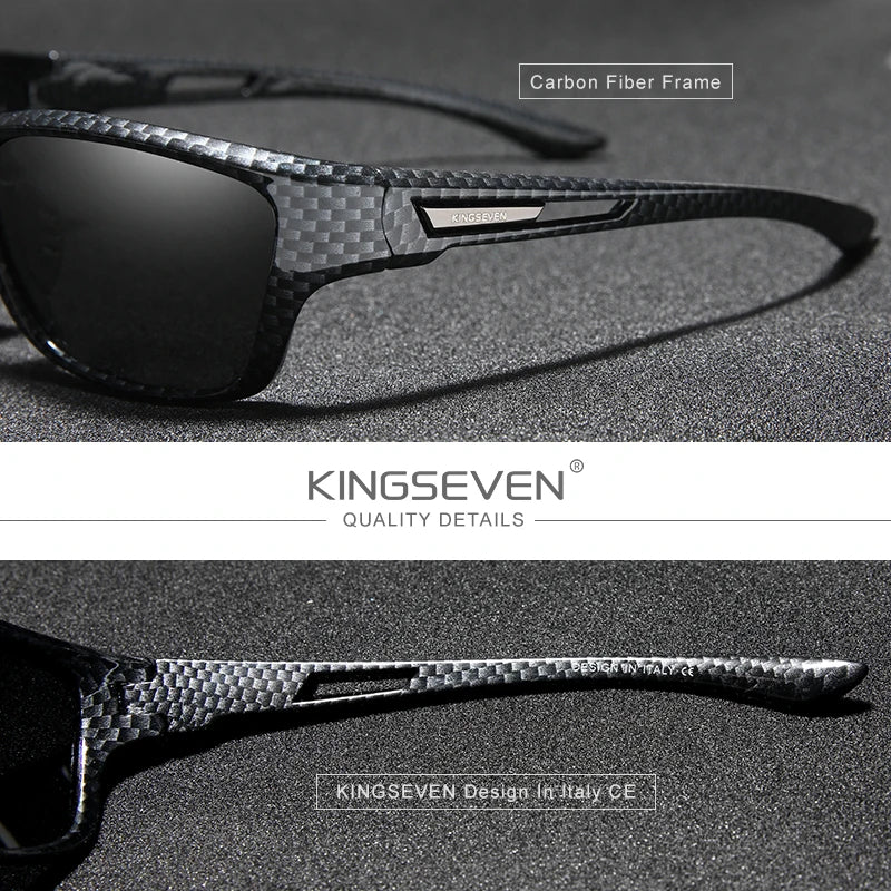 KINGSEVEN Ultralight Frame Polarized Sunglasses Men Fashion New Sports Style Square Sun Glasses Male Outdoor Travel UV Goggles