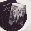 Engraved Laser Picture Wallet Insert Card Black Stainless Steel for Father's Day Gift with Your Handwriting Personalized Design