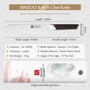 XINZUO 8" Chef Knife DIN 1.4116 Stainless Steel Germany Kitchen Knives Cutting Peeler Vegetable Knife  Ebony Handle Gift Case