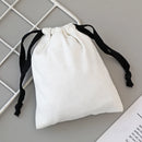1 Pcs Christmas Gift Canvas Cotton Bags with Black Drawstring High Quality Jewelry White Package Pouch Home Storage Dustbag