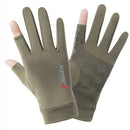 Sports Golf Ice Silk Riding Driving Gloves Two-Finger Fishing Gloves Non-Slip Fitness High-Elastic Ultraviolet Protection Gloves
