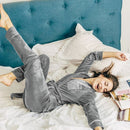 HiLoc Warm Velvet Sleepwear Solid Robes And Pants Home Suit Pocket Long Sleeve Home Clothes For Women Pajama Woman Winter 2020