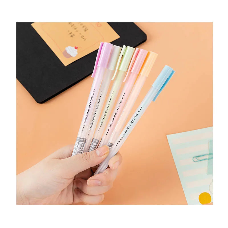 Mohamm Solid Glue Stick Pen Shape Candy Color Quick-drying High Viscosity Creative Students Stationery