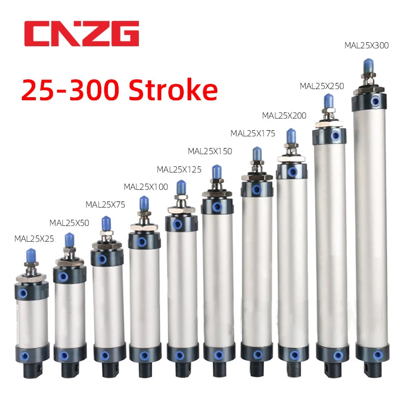 Air Pneumatic Cylinders Double Compressed Air Cylinder Cylind Pneumat Mini Bore 16/20/25 40mm Stroke 25/50 100 200 Single Lever