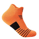 5 Pairs Ankle Sport Socks Cotton Towel Bottom Damping Striped Sweat-Absorbing Badminton Tennis Bike Run Travel Fitness Socks