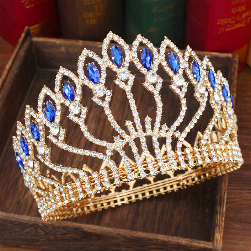 Crystal Queen Wedding Tiara Crown Bridal Pageant Hair Ornaments Baroque Diadem Headpiece Women Bride Head Jewelry Accessories