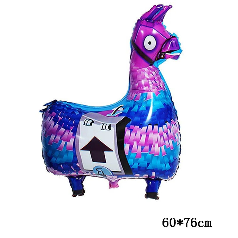 Fortnitioned Party Decoration Shooting Game Alpaca Banner Happy Birthday Party Decor Balloon Gamepad Baloon Kids Toy Favors