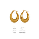 Yhpup Statement Edelstahl Geometrische Creolen Schmuck für Frauen Trendige Metalltextur 18 K Ohrringe Goldene Accessoires