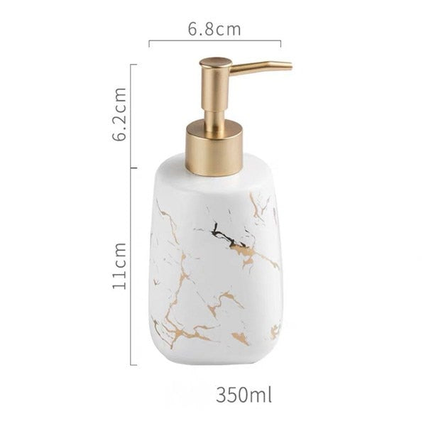 260/350ML Luxury Ceramic Hand Sanitizer Bottle Marble Bathroom Shampoo Bottles Household Lotion Press Bottle Toilet Decoration