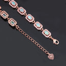 CiNily Created Pink Fire Opal Bracelets with White Zircon Rose Gold Color Bracelet for Women Lover Girlfriend Fashion Jewelrys