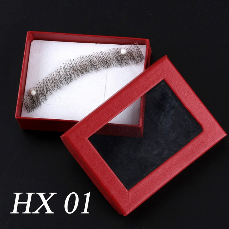 Alileader Hot Selling Mustache Real Hair Lace Beard For Men Cheap Invisible Fake Beard Human Hair Beard For Salon Party