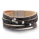 Amorcome Leopard Fashion Bracelets Woman Charm Multilayer Wide Wrap Leather Bracelets & Bangles Femme Party Jewelry Gift  2022