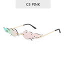 2022 Neue Mode Feuer Flamme Sonnenbrille Damen Herren Marken-Design Randlose Wellen-Brille Luxus Trend Schmale Sonnenbrille Streetwear