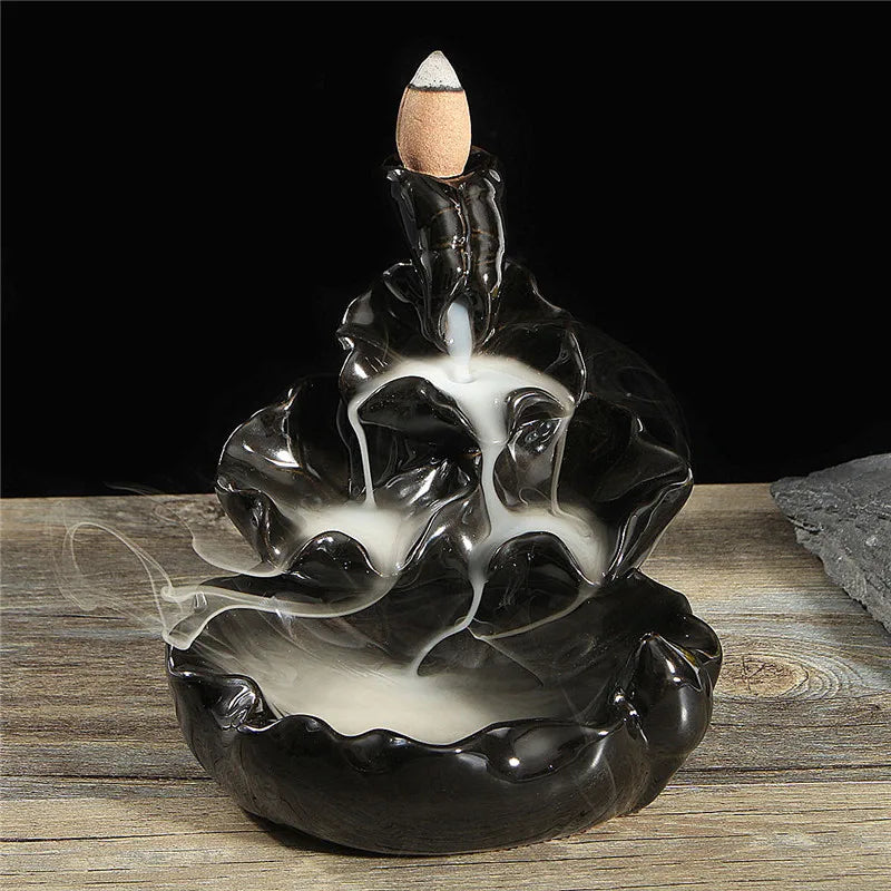 Waterfall Incense Burner Ceramic Incense Holder Handmade Creative Ceramic Backflow Incense Burner Decor In Home Teahouse FU