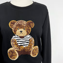 Joyccin Mother Kids Bear Embroidery Sweatshirts Thick Unisex Solid Tops Family Matching Outfits Fleeced Hoodie