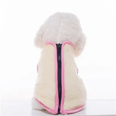 6 Colors Double-side Fleece Dog Clothes Warm Coat Vest Winter Soft High Collar Sweater Jacket With Zipper Pet Clothes Apparel XL