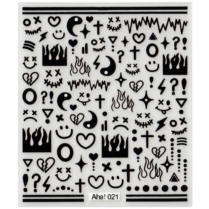 42Model Sticker Nail Decal 3D Adhesive Patch,Smile/Animal/Flower Nail Art Decorations Manicure Sticker Easter Day Design Decal-