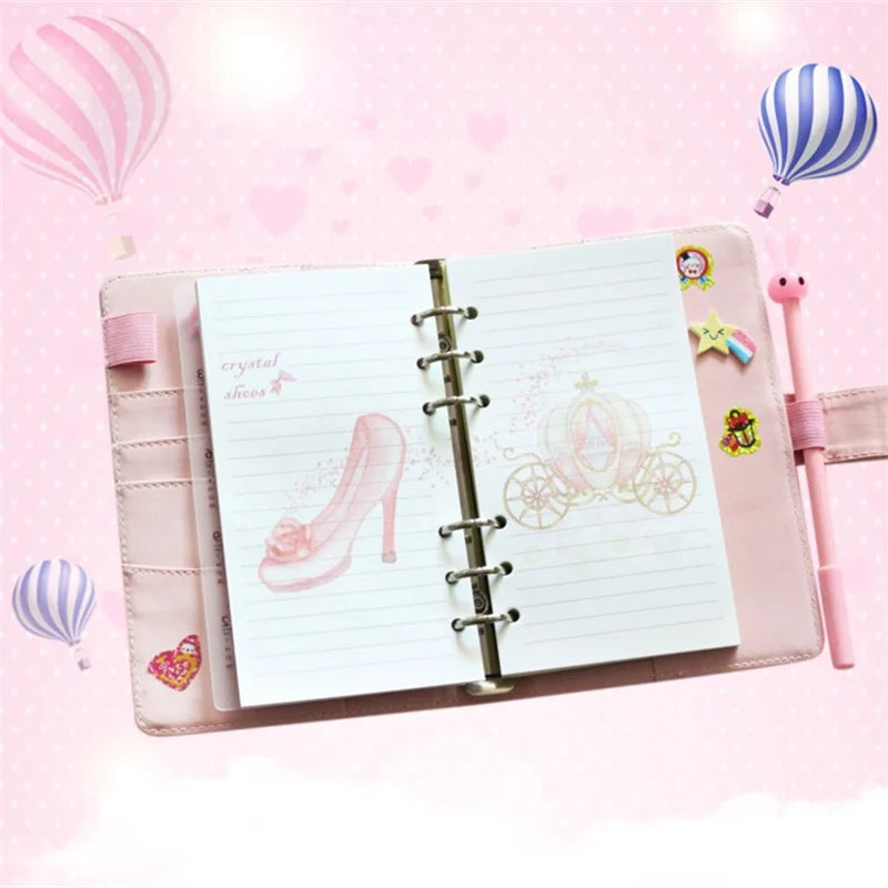 A5 A6 Cute Colorful Notebook Loose Leaf Notepad Refill DIY Diary Cover Macaroon Binder Agenda Shell Spiral Refill Pages