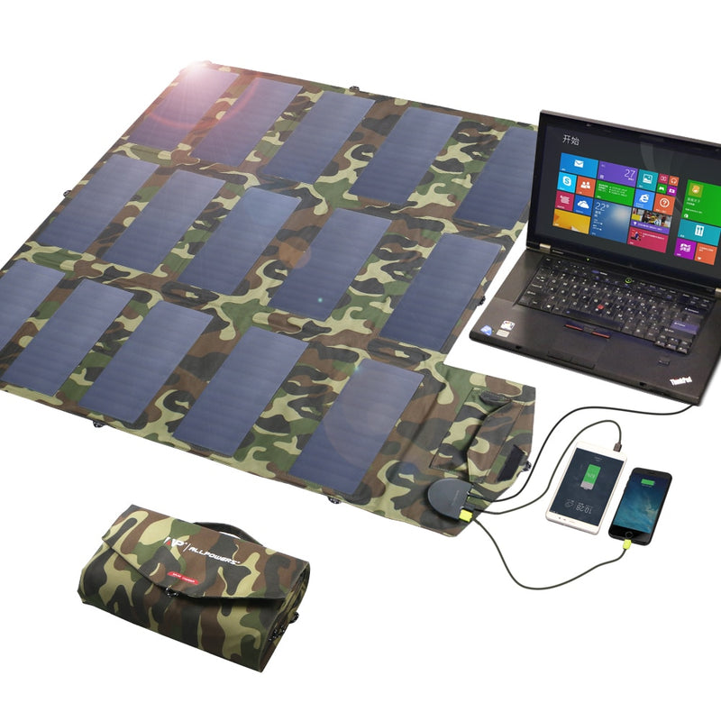 ALLPOWERS 100W 18V 12V Portable Solar Panel Foldable Solar Battery Charger for Laptop Mobile Phone Power Station Travel Camping