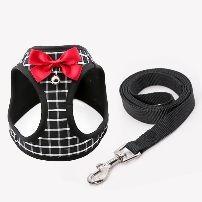 Adjustable Cat Harness Breathable Kitten Harness Leash Set with Bell Cute Anchor Harness Vest for Small Dogs Cat Accessories