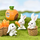 Easter Bunny Decoration Mini Resin Rabbit Craft Miniature Figurine Landscape Model Home Desktop Decor Fairy Garden Decoration