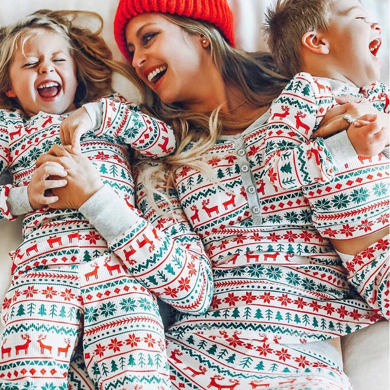 2023 Family Christmas Matching Pajamas Set Xmas Adult Kids Mother And Daughter Father Son Sleepwear Baby Family Look Outfits